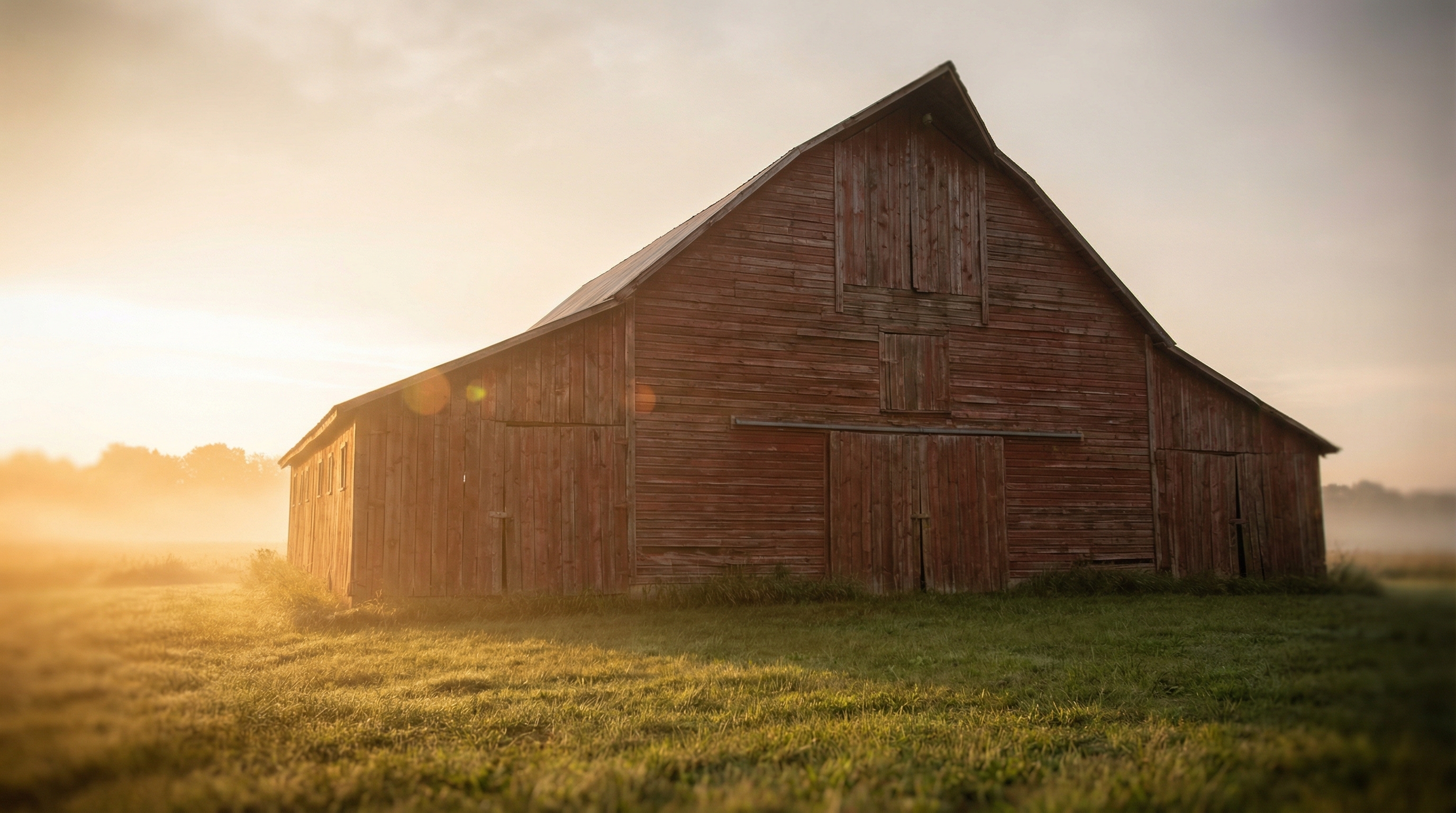 Red Barn barn at dawn